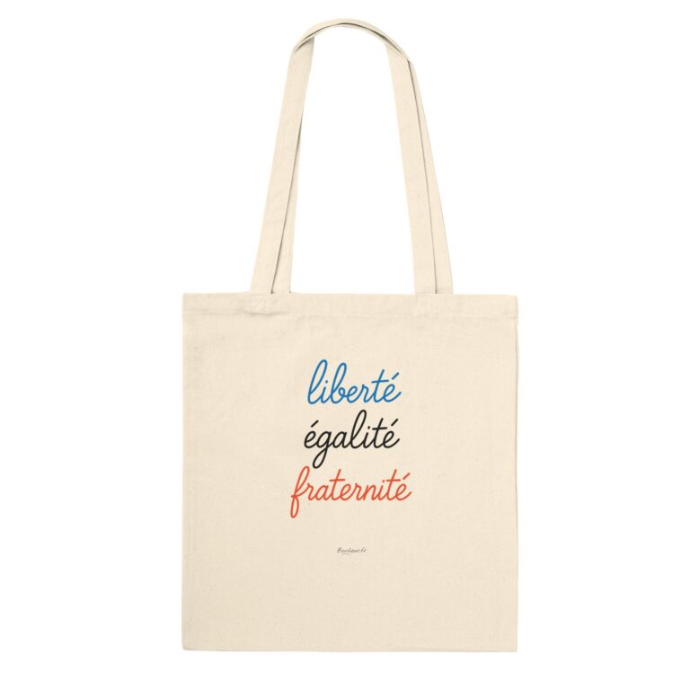 Liberté, Égalité, Fraternité" tote bag (front/back: French/kanji)