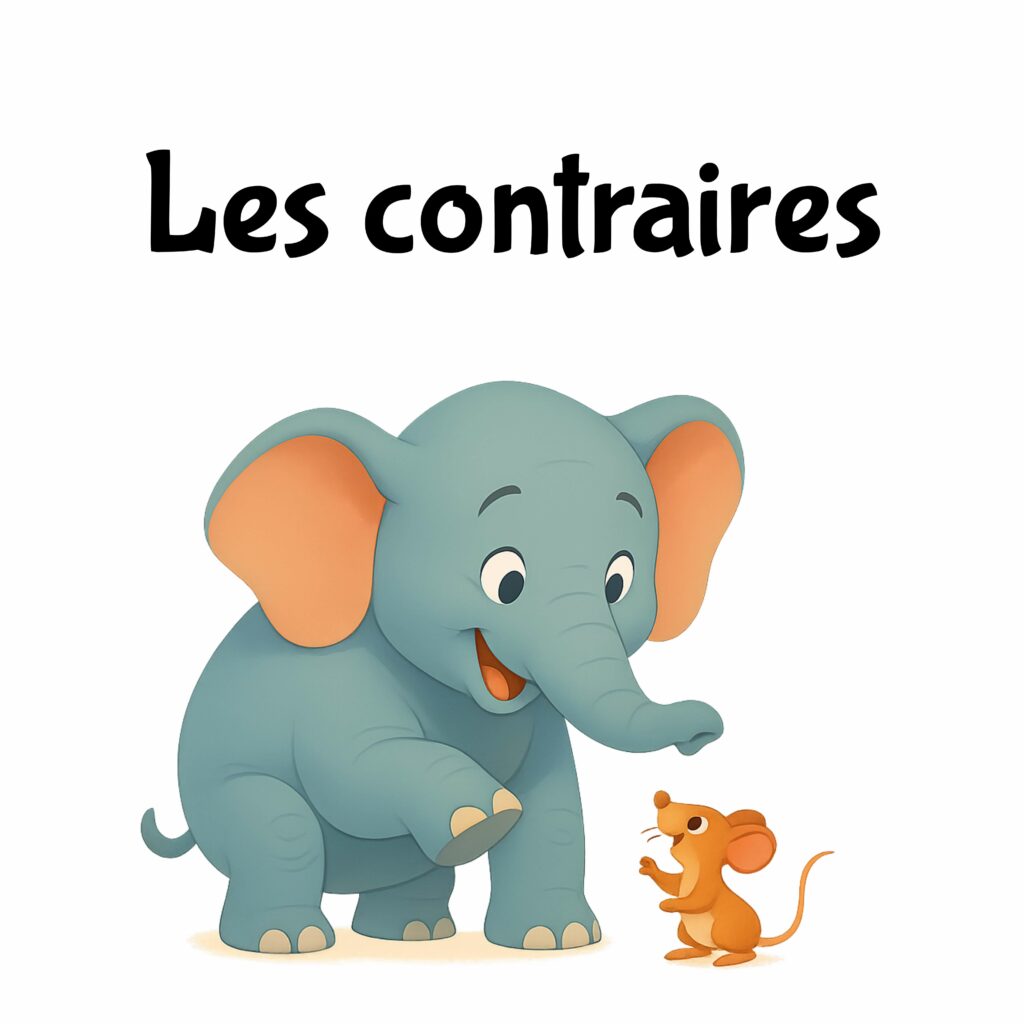 Apprendre les contraires devient un jeu d’observation avec ce poster simple et pédagogique !