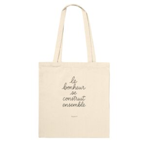 Tote bag « Bonheur » (recto/verso : français/kanji)