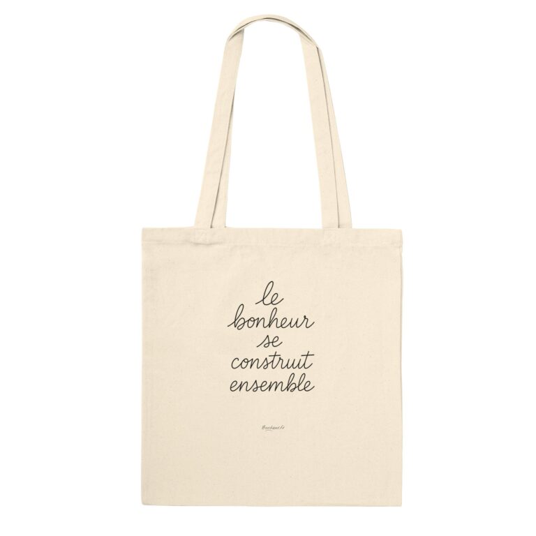 Tote bag "Bonheur" (front/back: French/kanji)