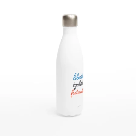 Bouteille blanche « Liberté, Égalité, Fraternité » en acier inoxydable 483 ml (17 oz) – Image 2