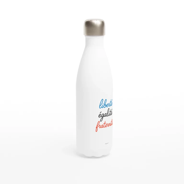 Bouteille blanche « Liberté, Égalité, Fraternité » en acier inoxydable 483 ml (17 oz) - Image 2