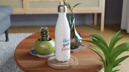 Bouteille blanche « Liberté, Égalité, Fraternité » en acier inoxydable 483 ml (17 oz) – Image 3