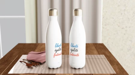 Bouteille blanche « Liberté, Égalité, Fraternité » en acier inoxydable 483 ml (17 oz) – Image 4